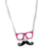 Les Trésors De Lily [J8990] - Designer-Halskette 'Moustache' rosa schwarz
