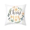 Christmas Pillow Cover Cartoon Letter Print Cushion Cover Office Sofa Pillow Cover Home