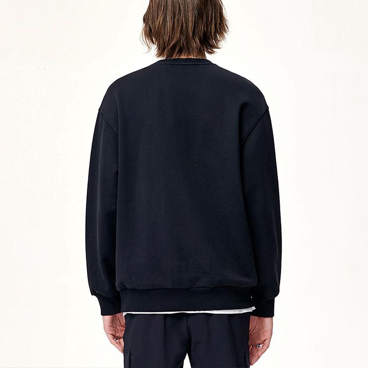 Fila X Have A Good Time Collaborative Letter Print Round Neck Pullover Sweatshirt Men Sweatshirt Black F11U149204F-BK