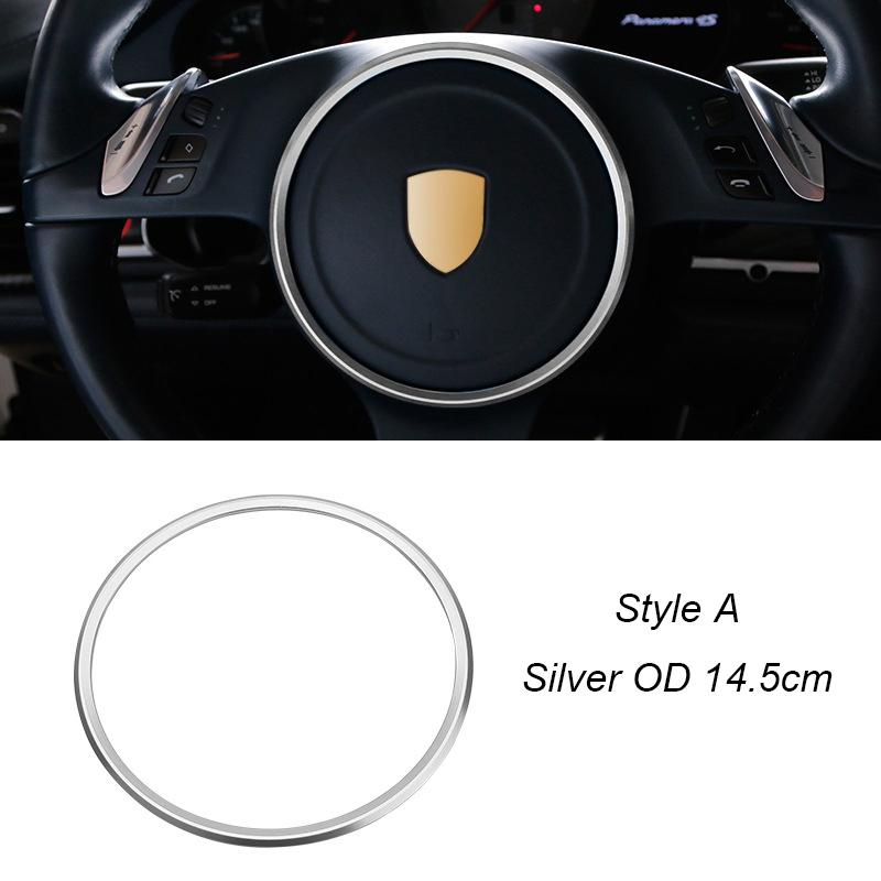 For Porsche Cayenne Panamera Macan 911 Aluminum Alloy Car Steering Wheel Ring Decoration Trim Ring