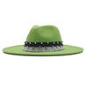 New Elastic Webbing Point Drill Men and Women Couple Hat Woolen Top Hat M Big Brim Jazz Hat
