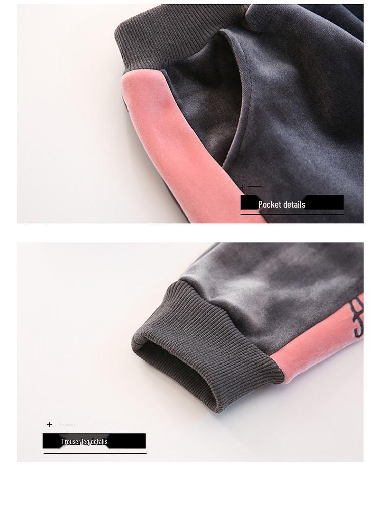 Girls' Winter 3-Piece Set: Sweatshirt, Pants, Vest - Thickened for 2025 Autumn/Winter. Suitable for Middle and Big Kids.