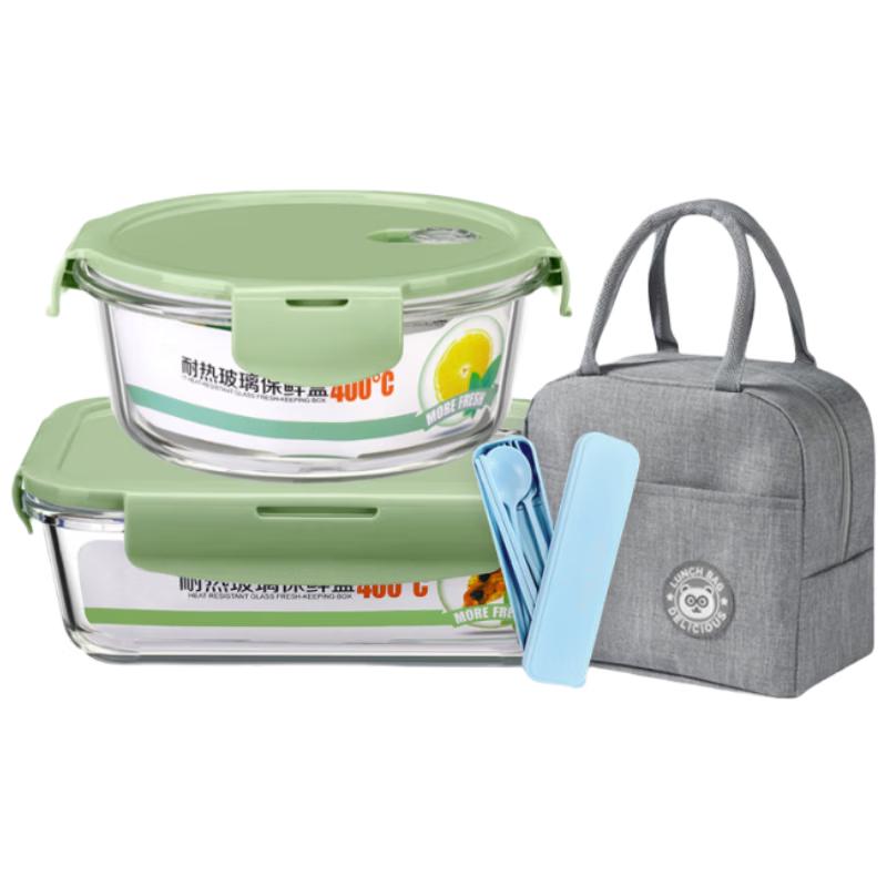 EWIGER STERN High Borosilicate Glass Lunch Box with Cutlery