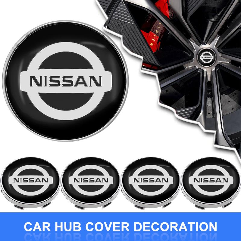 4PCS Blue Car Wheel Center Stickers Hub Decals Auto Styling For Nissan Sentra Altima Versa Bluebird Sunny Maxima X-Trail Pathfinder Murano Armada