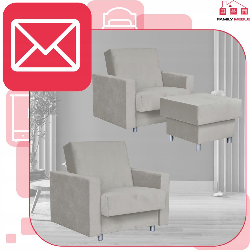Alicja Lounge Furniture Set Sofa Armchairs Poufs Family Meble