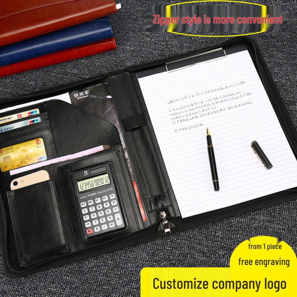 A4 Zipper Bag Multifunctional Storage Folder with Office Clip & Custom Logo Option
