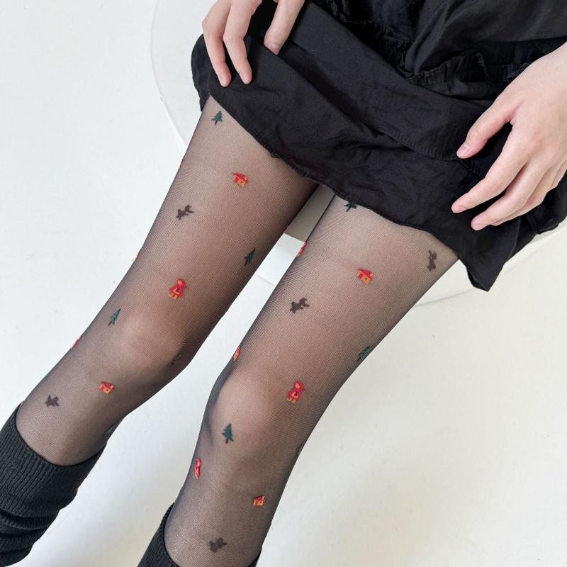 Weihnachten Ultra-Dünn Niedlich Baumhaus Element Strumpfhosen für Damen Süß Japanischer Stil Neue Jacquard Strümpfe für Damen