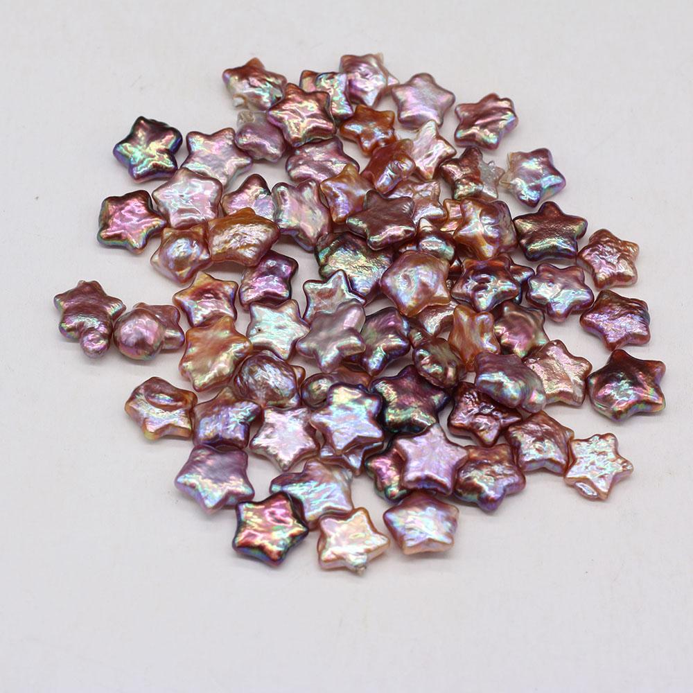 1Pc, Purple Non-porous Natural Shell Beads, Handmade Pentagram Loose Beads, 1.2-1.3cm, for DIY Necklace Bracelet Anklet Accessories, Jewelry Making