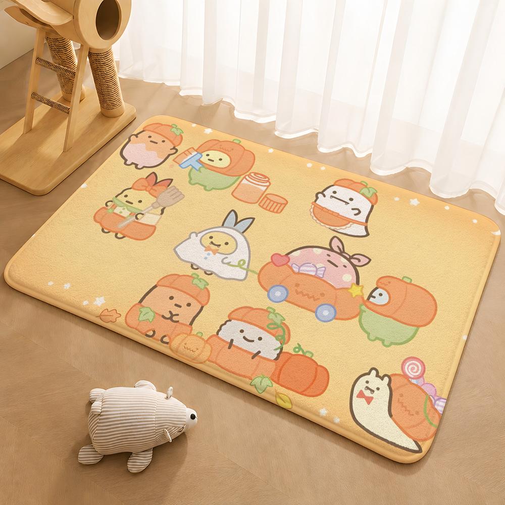 S-Sumikko Gurashi Exquisite Floor Mat Floor Mat Soft Flannel Non-Slip Door Rug for Living Room
