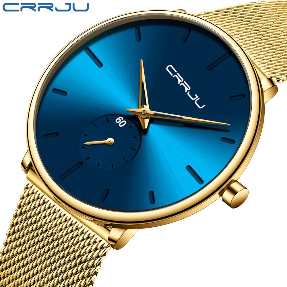 CRRJU 2150 Unisex Wasserdichte Mesh-Band Ausdrucksuhr