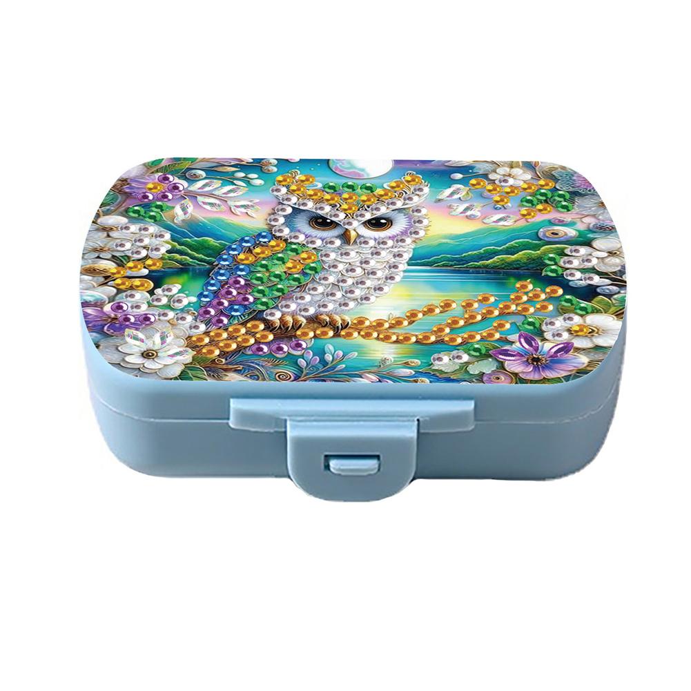 5D DIY Diamond Painting Dot Pill Case Diamond Painting Pill Dispenser Diamond Art Travel Medicine Storage Case for Art Craft