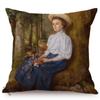 Classic Renaissance Oil Painting Art Throw Pillow Case Europe Vintage Elegant Lady Woman Portrait Sofa Decoration Cushion Cover