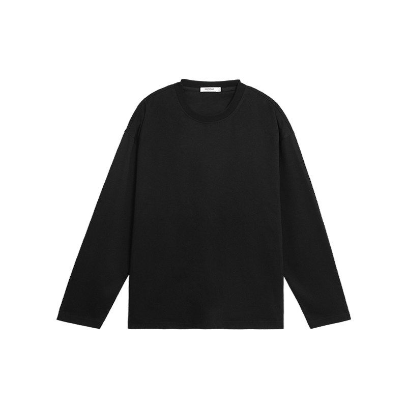 Bodydream Basic Comfortable Simple Style Round Neck Long Sleeve T-Shirt Men's American Style Loose Top Solid Color Base Shirt