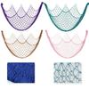 Mediterranean Style Cotton Rope Decorative Fishing Net with Shells for Wall Decor