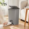 Narrow Trash Can Pedal Can, with Dual-mode Lid, Easy Access Garbage Compact Recycling Bin Odor-proof Slim Solid Color Waste Basket, for Bathroom