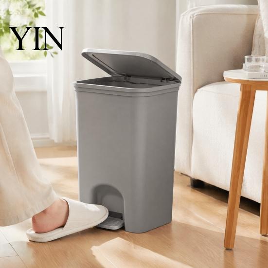 Narrow Trash Can Pedal Can, with Dual-mode Lid, Easy Access Garbage Compact Recycling Bin Odor-proof Slim Solid Color Waste Basket, for Bathroom