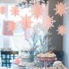 6Pcs Christmas Snowflake 11/11/11CM Christmas Tree Hanging Ornaments 1D Iridescent Snowflake Star Christmas Wedding Decorations