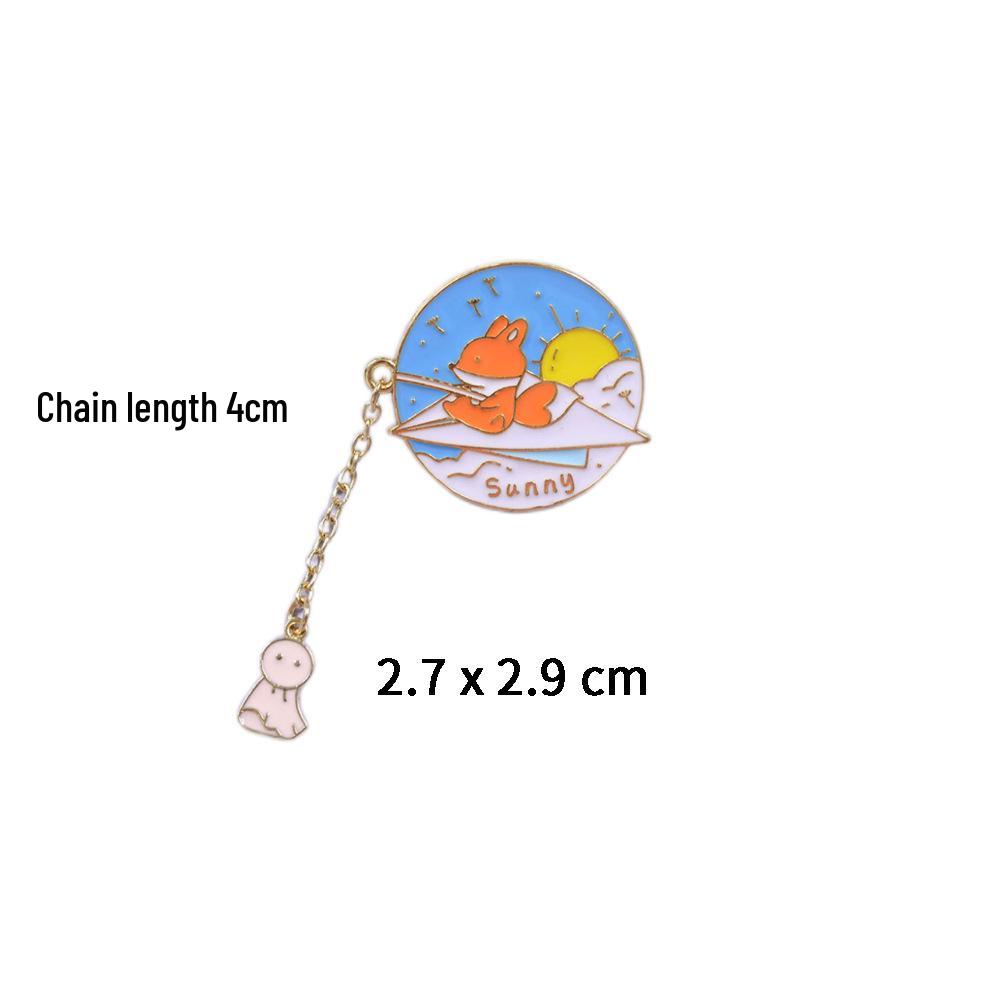 Cartoon Japanese-Style Animal Brooch: Cute Kitten, Rabbit, and Little Fox Metal Badge for Backpack or Clothing Accessory