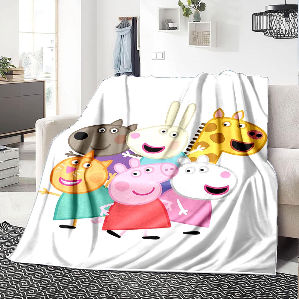 1pc Pink Pig (8) Blanket, Gift, for Men and Women, Soft Blanket, Good for Sofa Bed Couch Travel, Lightweight Flannel Blanket