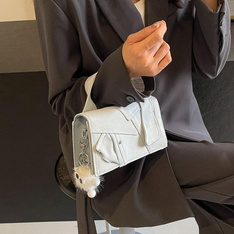 Denim Handbag Women's Crossbody Bag Fashionable Shoulder Commuter Small Square Bag