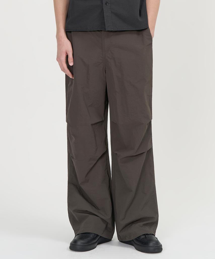 TOFFEE Utility Wide Parachute Pants (Khaki Brown)