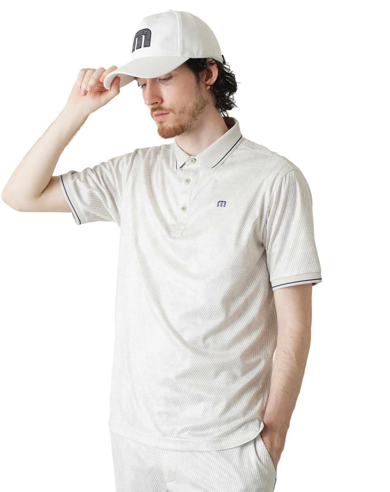 

TravisMatthew Short Sleeve Polo Shirt Golf 7AL041 L Men s (Moisture-Wicking, Quick-Drying, Cool-To-the-Touch) / / 1MOB_Moonbeam