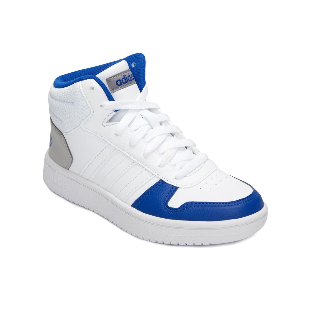 adidas Neo Hoops 2.0 K Casual Non-Slip Durable Mid-Top Skate Shoes Kids Sneaker White Blue GZ7770