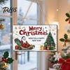 Xmas Hanging Ornaments for Doors Santa Wooden Round Wall Decor, Vintage Christmas Ornaments, Holiday Decor Home Sign Door Window Wall, Farmhouse Gift