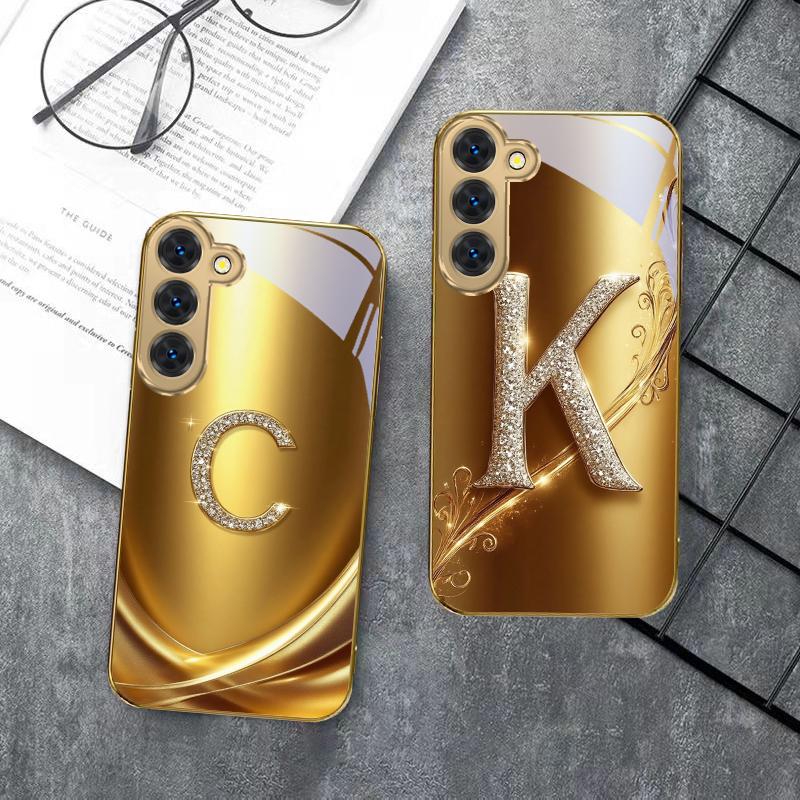 Laurel leaf ring gold For Samsung Galaxy S26 S20 FE S21 S22 S23 Plus S24 Ultra S25Ultra S21+ S22Plus Golden glass phone case