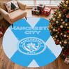 Manchester City FC Pattern Round Rug, Indoor/Outdoor Mat, for Picnic, Gameroom, Bedroom, Office, Living Room, Home Decor Carpet, Birthday Gift