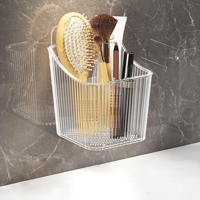 Multifunctional Transparent Storage Rack Holder Punch Free Wall-Mounted Storage Organization Kitchen Cabinet Storage Box