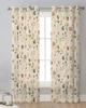Retro Floral Wildflowers Sheer Curtains for Living Room Decoration Window Curtains for Kitchen Tulle Voile Organza Curtains
