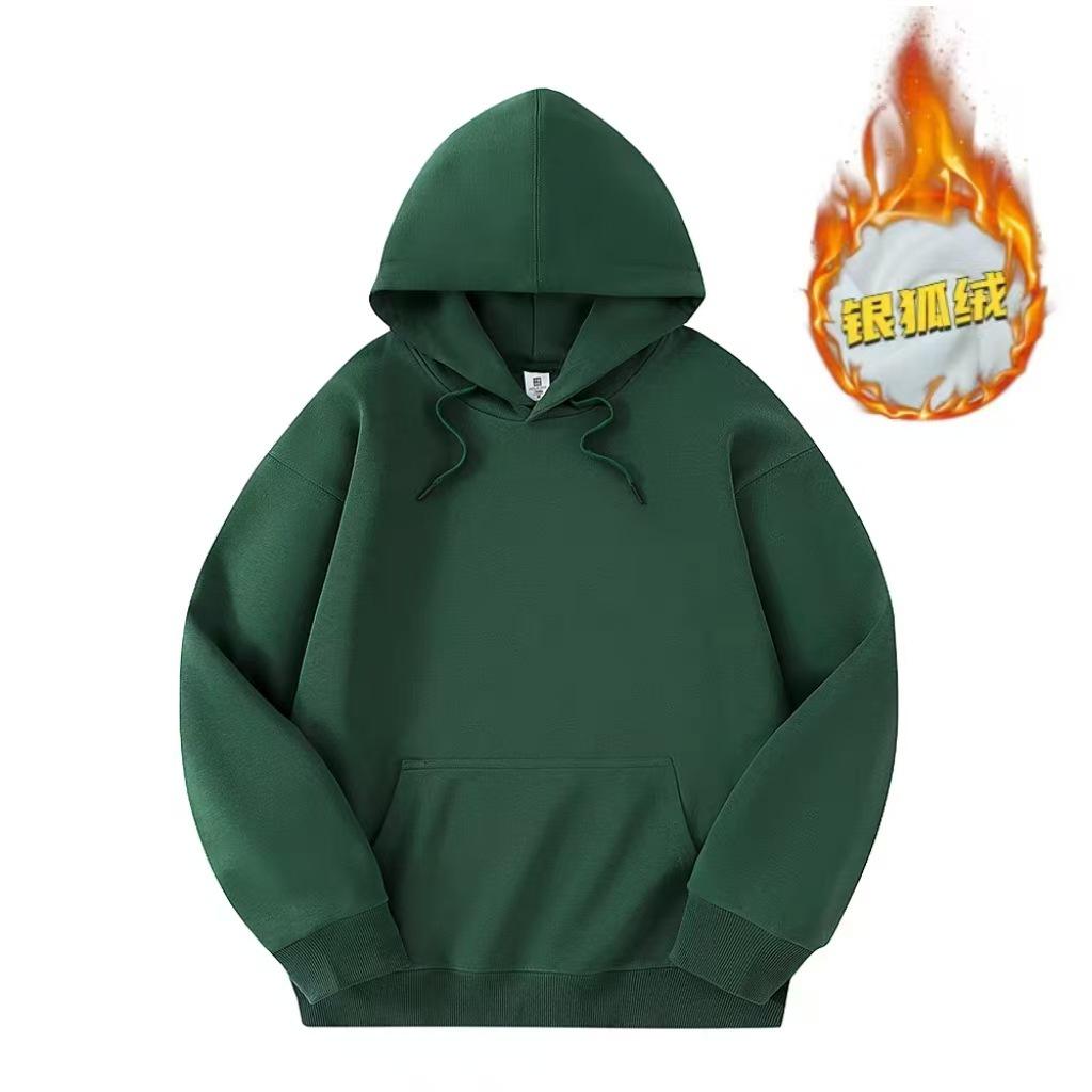 Men's Heavyweight Iron Gray Fleece Hoodie - Warm, Loose Fit for Autumn/Winter