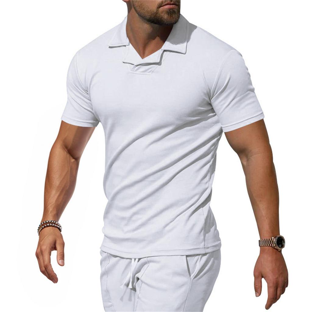Men's Loose And Casual Solid-color Short-sleeved Shirt Top