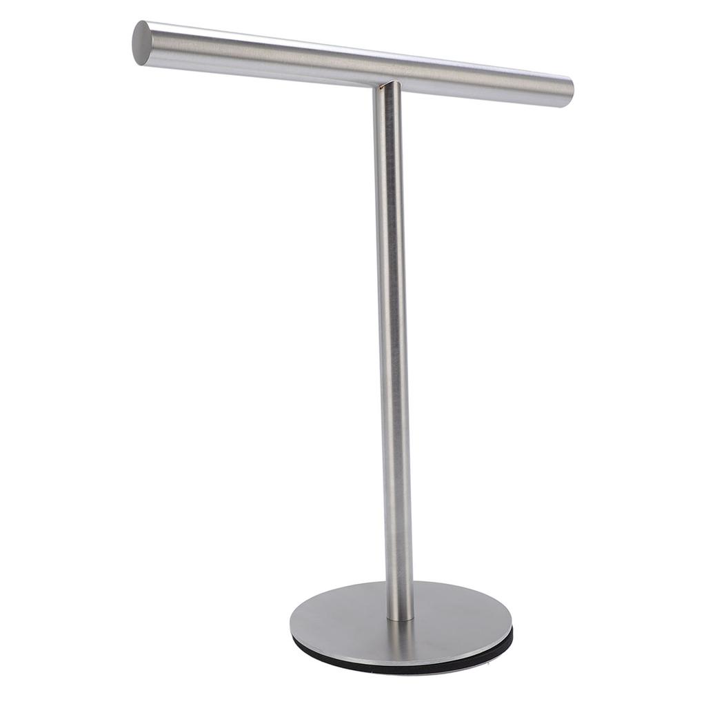 T Shape Towel Holder Stainless Steel Standing Hand Towel Rack with Heavy Base Jewelry Organizer for