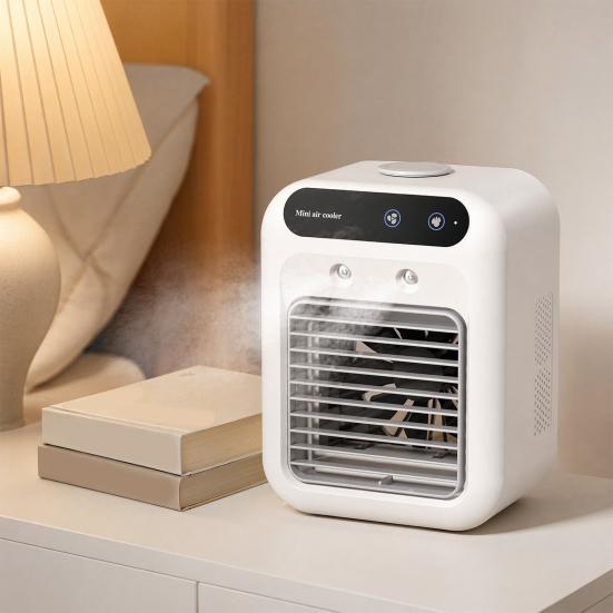 Tragbarer Klimaanlagenventilator, 2-in-1 Mini-Kühler und Luftbefeuchter, Leiser Persönlicher Kühlventilator für Zuhause, Büro, Außenbereich