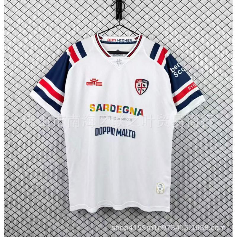 Cagliari 26-27 Away Soccer Jersey Short Sleeve Mens Football Kit Winter