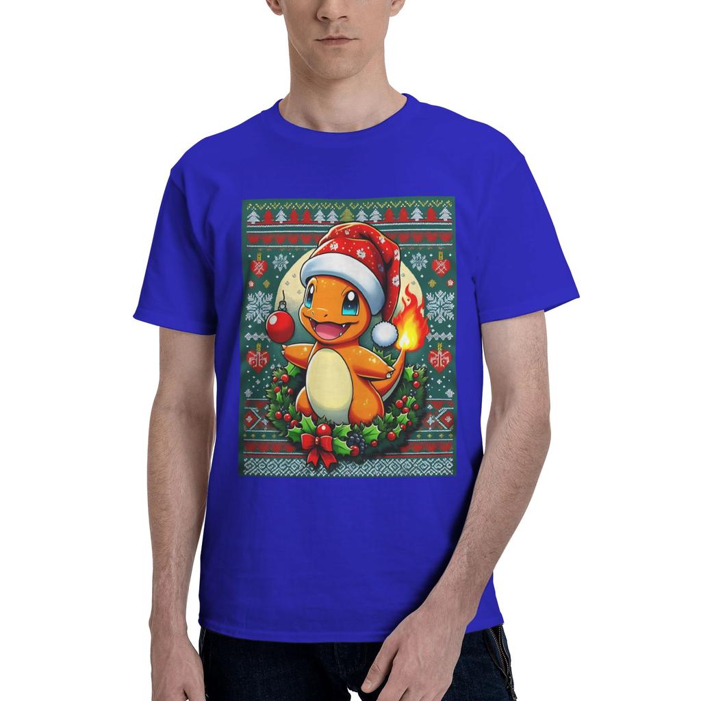 Warm Christmas Men T Shirts Fashion Tee Shirt Short Sleeve Round Collar Graphic Printed Tops T-Shirt
