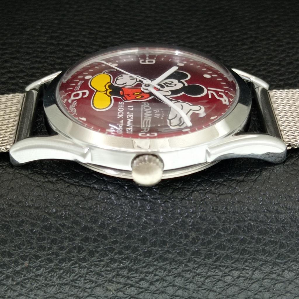 HAND-WINDING VINTAGE SWISS MENS REFURBISHED RED COLOR DIAL WATCH a707220-1