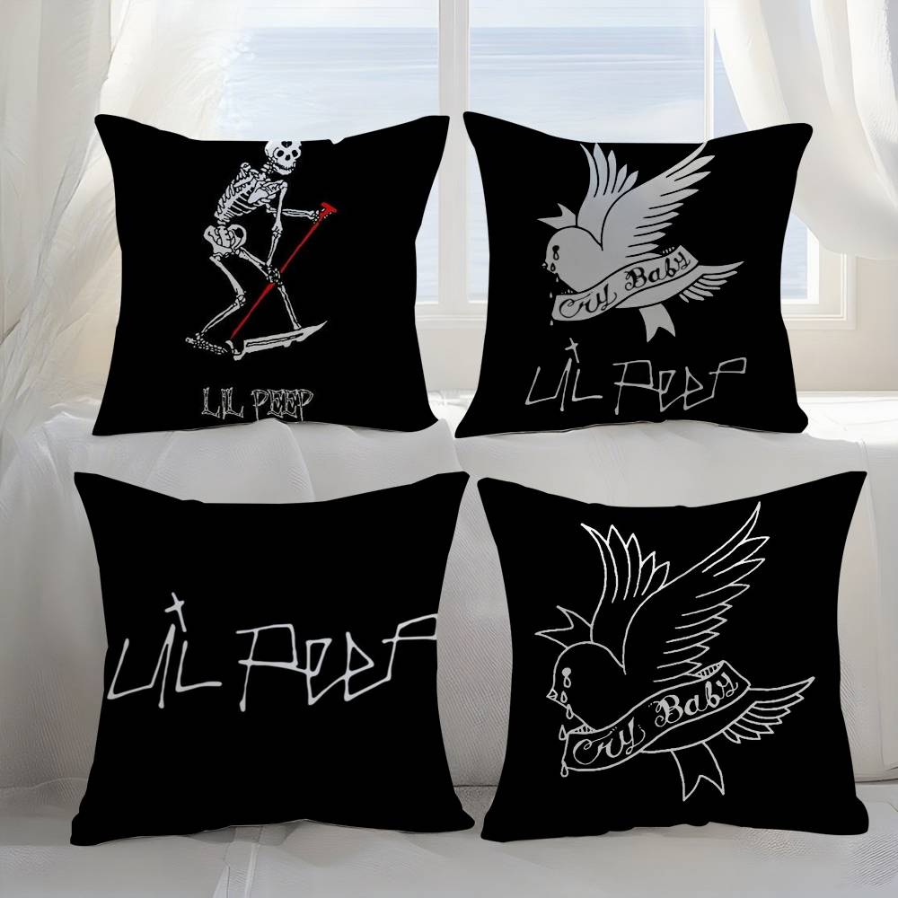 Federa per Cuscino L-Lil Peep H-Hell Boy Divano Peluche Corto Stampa HD Double-Sided Stanza Ufficio Casa Regalo Copricuscino