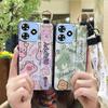 Dirt-resistant Wristband Phone Case For ZTE Blade A73 4G/V50 Smart Anti-knock Cartoon Wrist Strap Phone Holder Soft Case