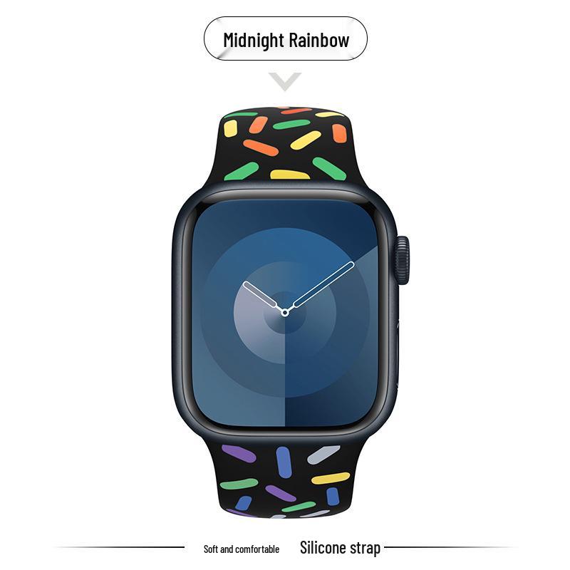Kompatibles Silikonarmband für Apple Watch Series 8, 9, 10 und 11 - Neues Standardmodell für Mädchen (S)