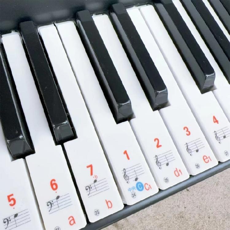 Piano Keyboard Sticker 88/61/54/49/37 Piano Sticker Clear Removable Piano Keyboard Music Labels for Children