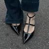Fashion Women Low Heels Sandals Pointed Toe Slippers Summer Sexy Shoes Dress Slingback Slides Flip Flops Pumps Chaussures Ladies