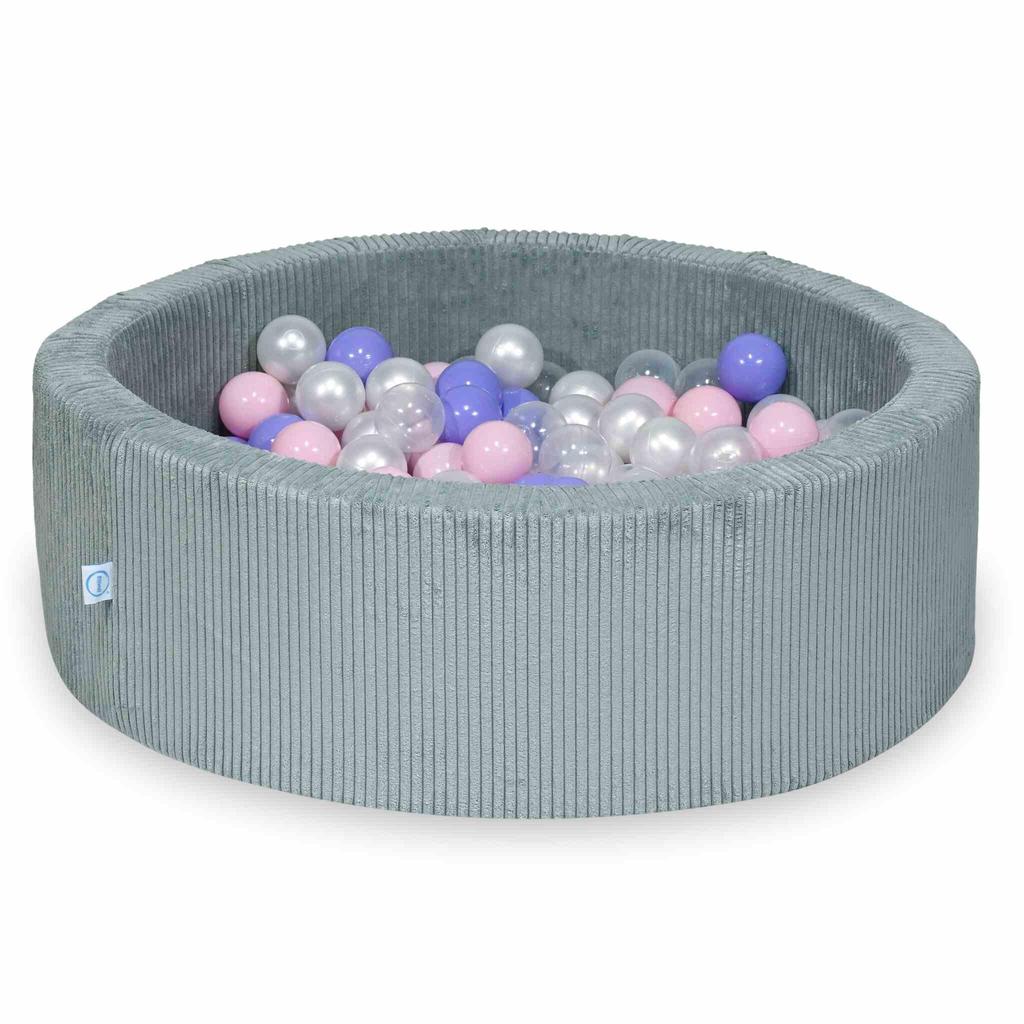 Dry pool 90x30 Corduroy Light mint 200 balls: transparent, pearl, light pink, heather