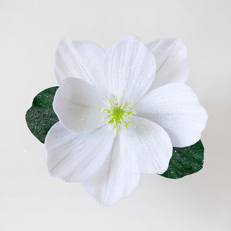 1PC Handmade Lotus Leaf Fabric Christmas Wreath Rattan Vine Christmas Garland with Faux Magnolia Blooms 25cm