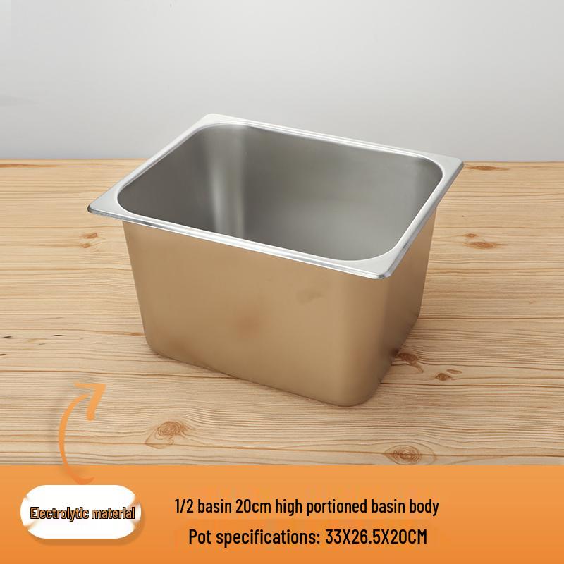 Rectangular Stainless Steel Serving Pans with Lids - Ideal for Mala Tang, Vegetables, Milk Tea, and Ice Cream