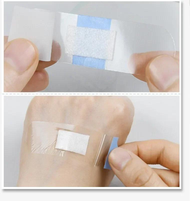 120 Pieces of Waterproof Band Aid, Transparent, Invisible, Hemostatic, Breathable, Anti-wear Bandaid First Aid Kit 72x22mm