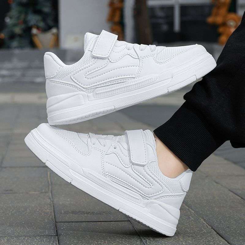 Boys Net Shoes Lightweight Breathable Non-slip Children's Shoes Boys Sports Little White Shoes Middle School Children Primary School Students Runnin