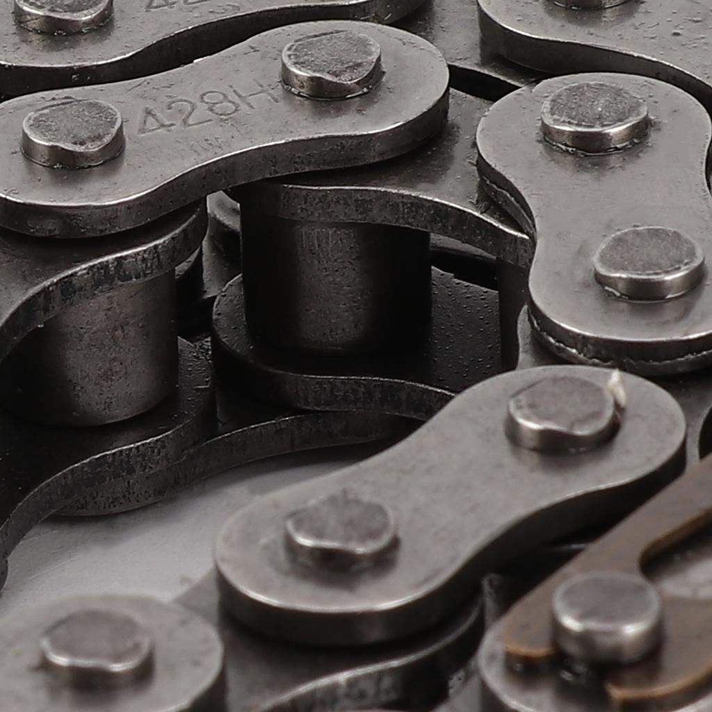 428H 80 Links Chain Heavy Duty Steel Chain Replacement for Motorcycle ATV Off Roader